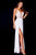 Jovani Ornate Plunging High Slit Sheath Gown JVN59052 - 1 pc Ivory In Size 10 Available