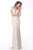 Jovani - 62761 Plunging Off-Shoulder Sheath Dress In Neutral