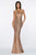 Cinderella Divine - Fully Sequined Crisscross Cutout Sheath Gown J0235  In Gold