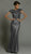 Jadore - J1035 Sequined Bateau Trumpet Dress In Gray