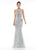 Colors Dress - J106 Beaded Halter Neck Trumpet Dress With Train In Gray