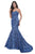 Jadore - J11301 Strapless Sweetheart Scallop Motif Mermaid Gown In Blue