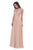 Jadore - J11313 Jeweled V-Neck Pleated Bodice A-Line Dress In Nude