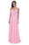 Jadore - J11315 Jewel Appliqued Surplice Bodice A-Line Dress In Pink