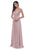 Jadore - J11339 Crisscrossed Halter Strap Ruched Long Dress In Pink