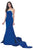 Jadore - J11349 Illusion Jewel Back Paneled Long Gown In Blue