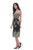 Jadore - J11358 Knee Length Contrasting Appliqued Sheath Dress In Black and Gold