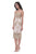 Jadore - J11358 Knee Length Contrasting Appliqued Sheath Dress In Neutral and Gold