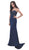 Jadore - J11360 Strapless Sweetheart Lattice Accent Evening Gown In Blue
