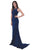 Jadore - J11361 Long Cutout Halter Trumpet Gown In Blue