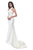 Jadore - J11363 Crisscross Paneled Halter Mermaid Gown In White