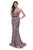 Jadore - J11365 Strapless Sequined Foliage Motif Gown In Pink