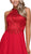 Nox Anabel - J117P Embroidered High Halter Chiffon A-line Dress In Red