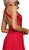 Nox Anabel - J117P Embroidered High Halter Chiffon A-line Dress In Red