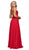 Nox Anabel - J117P Embroidered High Halter Chiffon A-line Dress In Red
