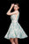 Jadore - J12004 Sequined Plunging V-Neck A-Line Dress In Blue and Pink