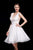 Jadore - J12004 Sequined Plunging V-Neck A-Line Dress In White