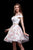 Jadore - J12007 Two-Piece Off Shoulder Floral Embroidered Short Dress In White and Pink