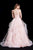 Jadore - J12008 Surplice Bodice Cascade Trimmed Ballgown In Pink