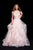 Jadore - J12008 Surplice Bodice Cascade Trimmed Ballgown In Pink