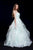 Jadore - J12008 Surplice Bodice Cascade Trimmed Ballgown In Blue