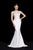 Jadore - J12009 Beaded Off Shoulder Long Mermaid Gown In White