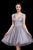 Jadore - J12012 Sleeveless Bead Adorned Empire A-Line Dress In Gray