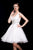 Jadore - J12012 Sleeveless Bead Adorned Empire A-Line Dress In White
