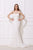 Jadore - J12014 Strapless Fold-Trimmed Long Lace Gown In White