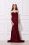 Jadore - J12014 Strapless Fold-Trimmed Long Lace Gown In Red