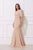 Jadore - J12019 Draped Cold Shoulder Long Mermaid Gown In Neutral