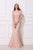 Jadore - J12019 Draped Cold Shoulder Long Mermaid Gown In Pink