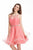 Jadore - J12025 Embellished Halter A-line Cocktail Dress In Pink