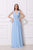 Jadore - J12027 Ruched Bodice Jeweled Waist Dress In Blue