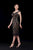 Jadore - J12030 Lace Wide V-neck Sheath Dress In Black