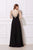 Jadore - J12033 Jewel Garlanded Back Long Chiffon Gown In Black