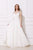 Jadore - J12033 Jewel Garlanded Back Long Chiffon Gown In White
