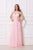Jadore - J12033 Jewel Garlanded Back Long Chiffon Gown In Pink