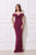Jadore - J12040 Seamed Off-Shoulder Sheath Dress In Red and Purple