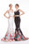 Jadore - J12046 Two Piece Floral Print Mermaid Dress In White and Black