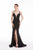 Jadore - J12052 Plunging V-Neck Lace Sheath Dress In Black