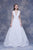 Jadore - J12053L Lace Deep V-neck A-line Dress In White