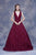 Jadore - J12053L Lace Deep V-neck A-line Dress In Red