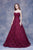 Jadore - J12054L Long Strapless Lace A-line Gown In Red