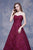 Jadore - J12054L Long Strapless Lace A-line Gown In Red