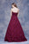 Jadore - J12054L Long Strapless Lace A-line Gown In Red