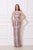 Jadore - J12058 Illusion Jewel Lace Sheath Dress In Pink