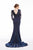 Jadore - J12064 Lace Embellished V-Neck Mermaid Gown In Blue