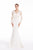 Jadore - J12064 Lace Embellished V-Neck Mermaid Gown In White