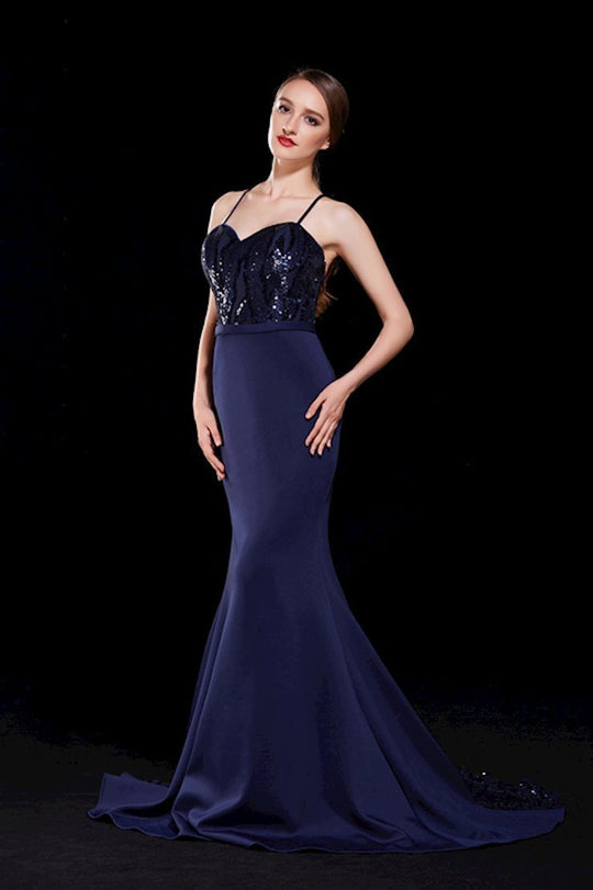 Jadore - J12072 Sequined Sweetheart Mermaid Dress In Blue